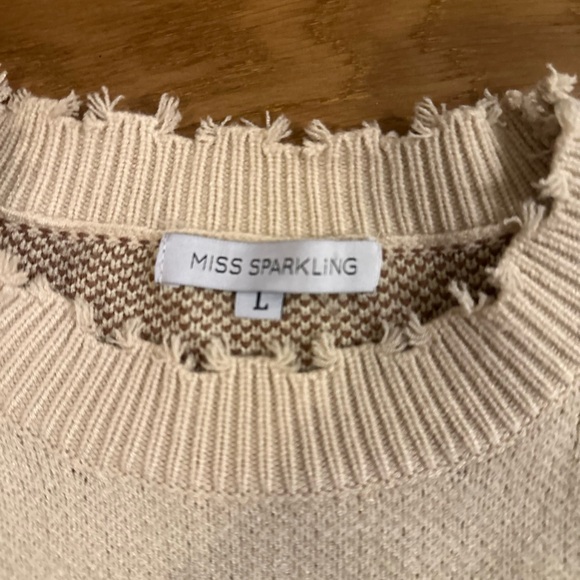 Miss Sparkling Cream Smiley Face Sweater - Picture 9 of 9